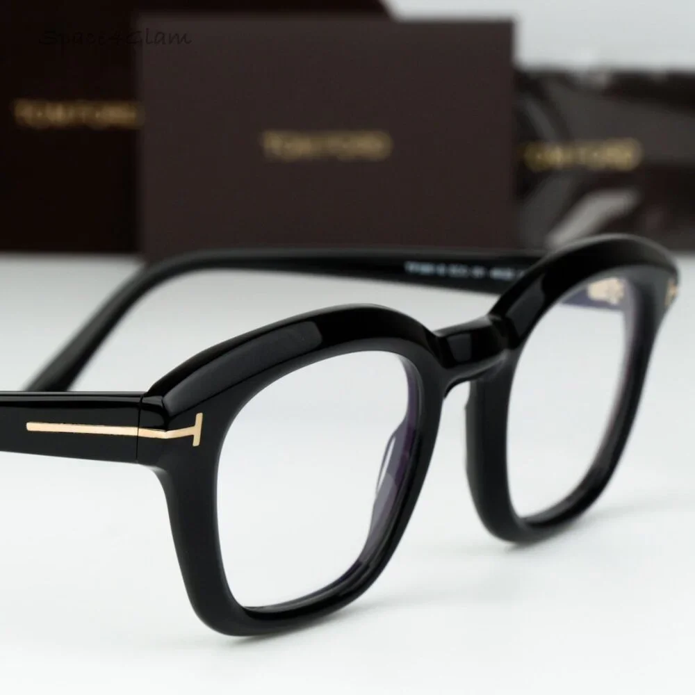 Tom Ford Women Eyeglasses Black Blue Light Block Square FT5961-B 001 BRAND NEW